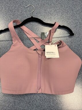 lululemon athletica Dusty Pink Front-Zip Crisscross Sports Bra